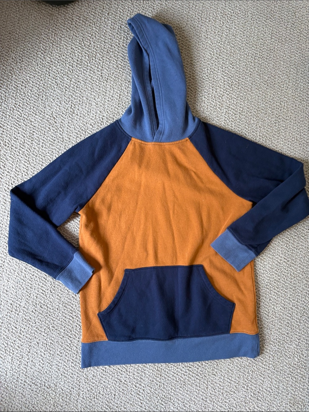 Sonoma Colorblock Kids Hoodie in Rust Orange and Navy